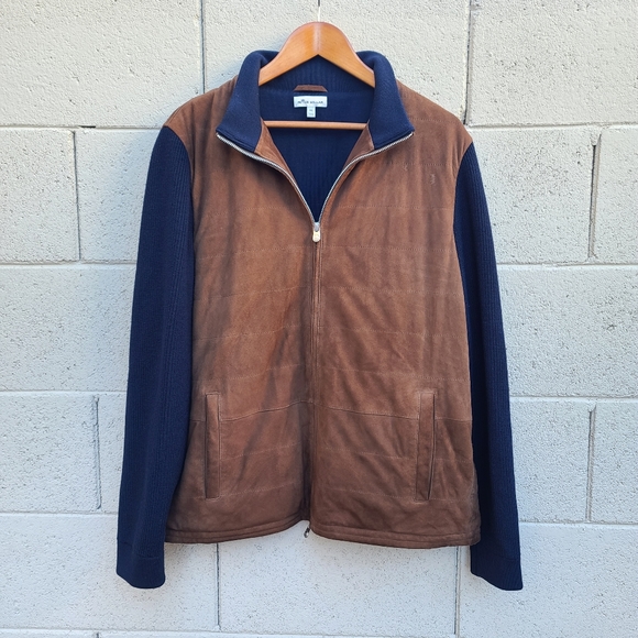 Peter Millar | Goat Suede Hybrid Wool Cardigan Zip Up Jacket Size XL - Picture 3 of 16
